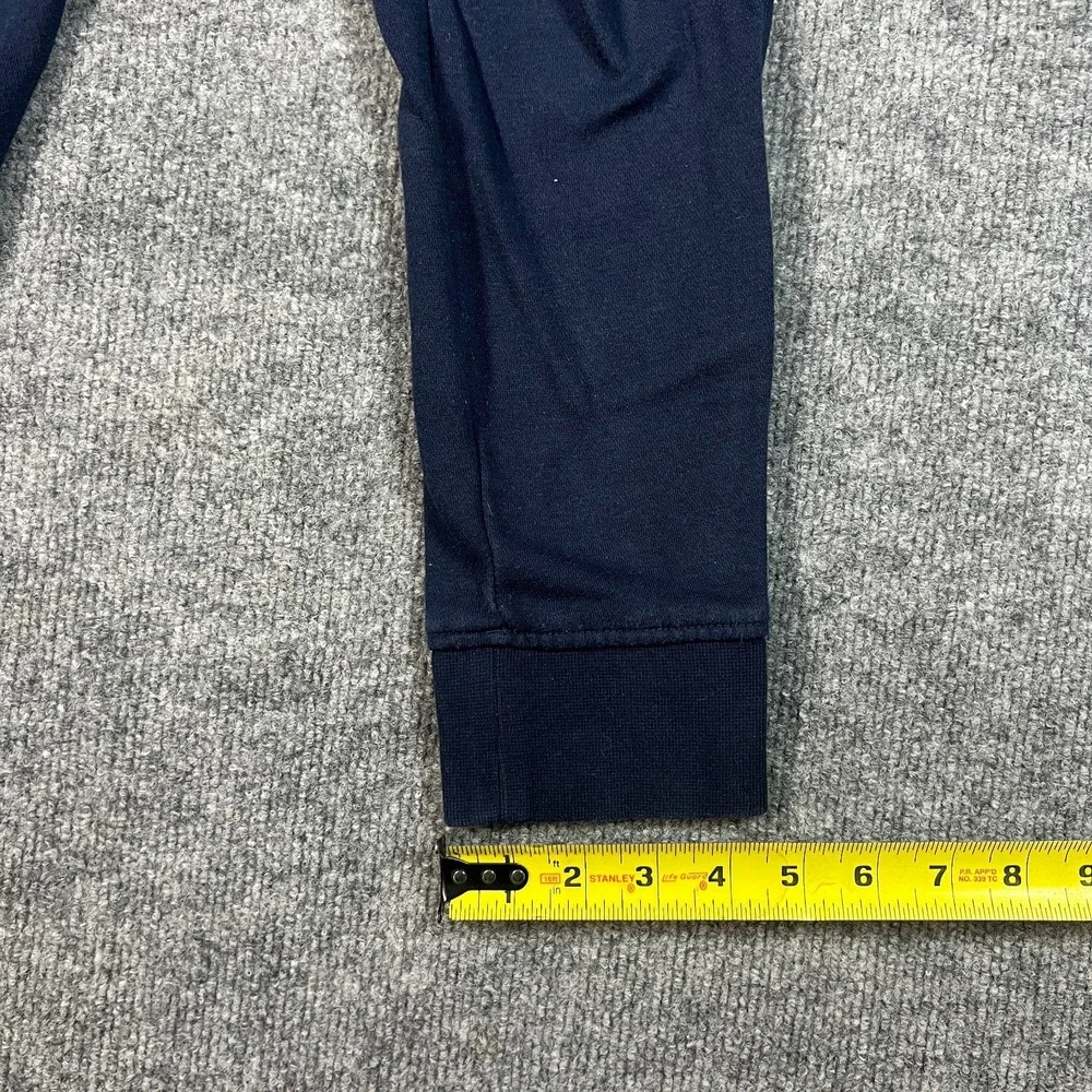 Gap Sweatpants Boys Medium Navy Blue Fleece‎ Lined Logo Tapered Leg Drawstring